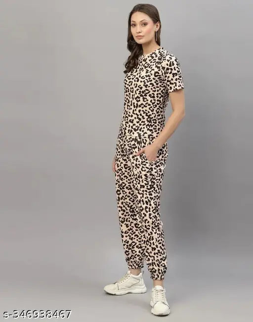 Kipzy cotton lycra tie-dye night suit set for women, printed pattern lounge wear full pair