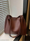 Brown leather casual shoulder bag