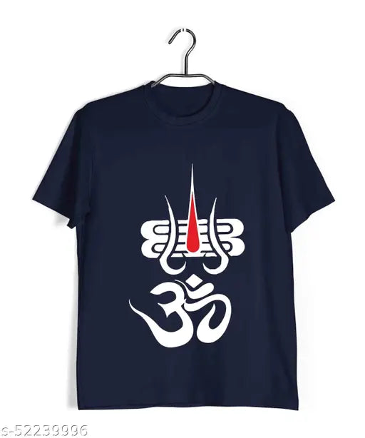 Cotton Aaramkhor Shiva round neck half sleeve t-shirt for men with OM and tilak, spirituality design on chest