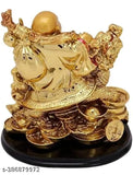 Golden Polyresin Laughing Buddha on Dragon, 10x8x13cm decor for home & office