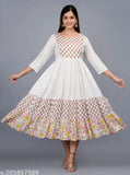 Aurelisa Women's Three Border Anarkali Kurta