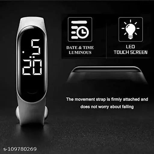 Multicolor Kiddykin waterproof wrist watches, LED display, kids' friendly design, waterproof up to 30m, lightweight and flexible band