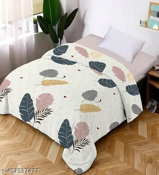 220 GSM Microfiber Reversible AC Comforter/Blanket for Winter/Quilt/Duvets for Single Size Bed