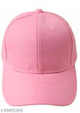 Pink baseball cap with adjustable strap, girls' fashion accessory