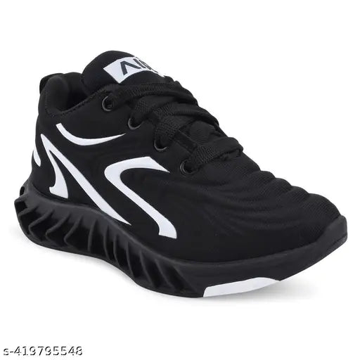 Black Fit 1 sneaker with white sole and laces