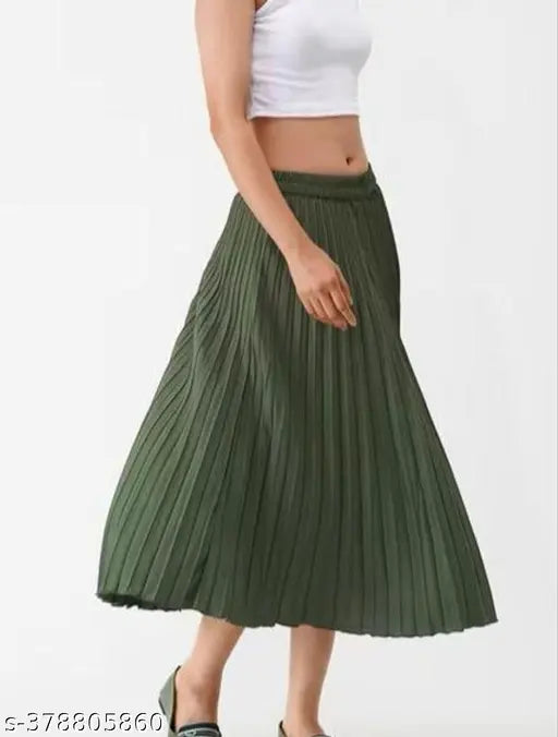Solid crepe skirt for girls, latest trending women's wear from India