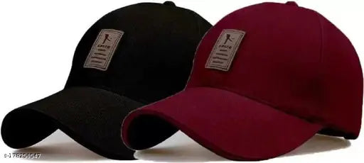 Solid craft, good-looking Ediko baseball caps (2pcs), printed cotton caps for men and boys, Indian origin