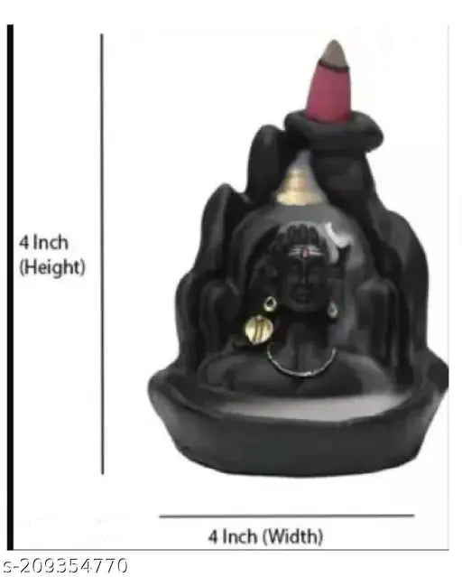 Poly resin Shiv Ganesha Smoke Backflow Combo with 50 cones. Indian god idols for home decoration or gifting