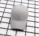 Trendy grey cotton baseball cap, fits both men and women, comes with buckle strap closure
