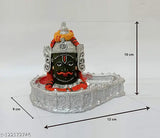 Medium white, poly resin Shri Baba Mahakal Idol from Vidhaya Arts - Authentic Indian-made Shiva figurine (Baba Mahakaaleshwar model)