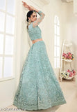 Star Colors embroidered lehenga choli with zari work, semi-stitched net fabric set for Indian traditional wear