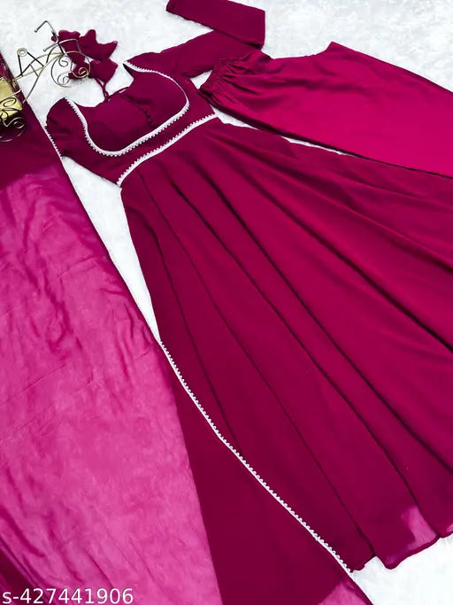 Georgette Raksha Bandhan outfit, heavy soft fox fabric, long sleeves, festive party wear for women