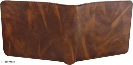 Brown PU leather colorblock wallet, regular size (6 card slots), perfect for everyday use