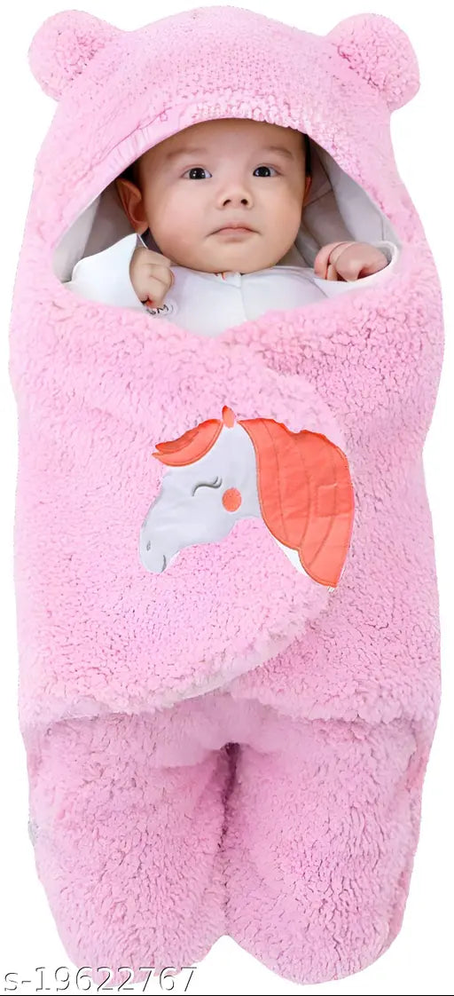 Microfiber new born sleeping bags, Brandonn supersoft design for baby boys & girls, free size (27in x 31in), India-made
