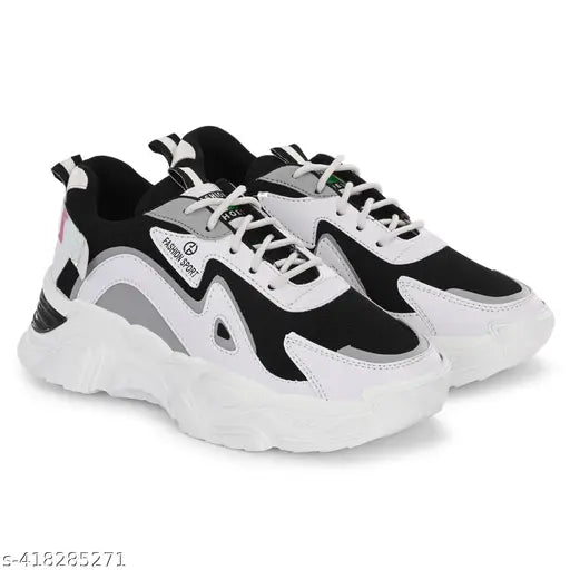 Black synthetic casual shoes for kids, featuring a lace-up design and rubber sole, offered by OXPAL