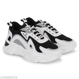 Black synthetic casual shoes for kids, featuring a lace-up design and rubber sole, offered by OXPAL