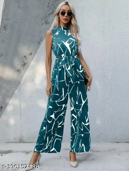 TANDUL printed women's sleeveless jumpsuit, Lycra material, vibrant pattern for women's fashion, size S-XL