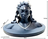 HaridwarDivine Adi Yogi Shiva Statue (15cm Polyresin Black) - Decorative showpiece for car, home, or office puja corner