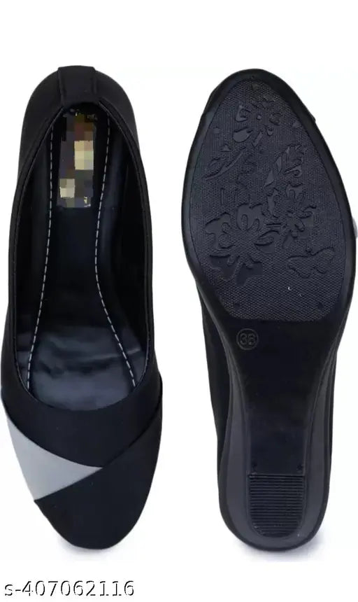 Grey synthetic leather slip-on ballerinas for women, showcasing solid style and elegance