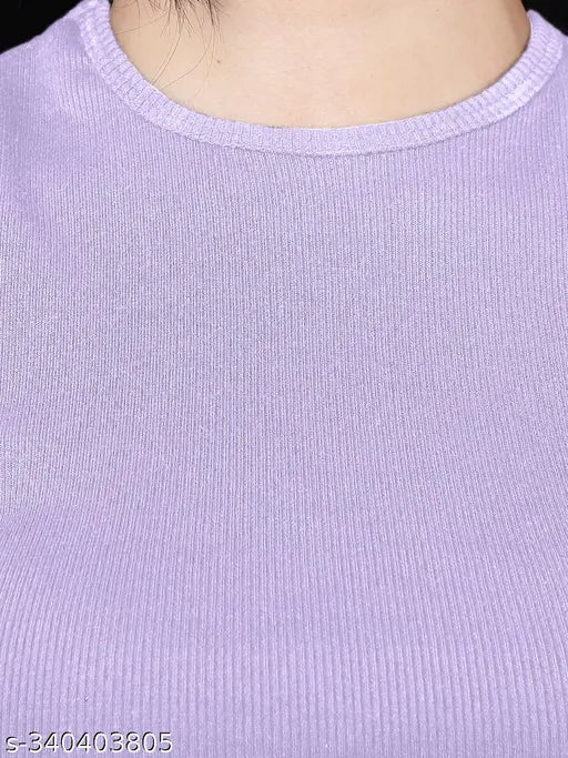 Sleeveless cotton lycra tank top, slim fit crop top in solid ribbed pattern - great for casual wear, breathable & comfortable