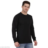 Premium quality cotton full sleeve T-shirt for men, solid pattern in multiple sizes (M38in L40in XL42in XXL44in), comfortable and stretchable, made in India