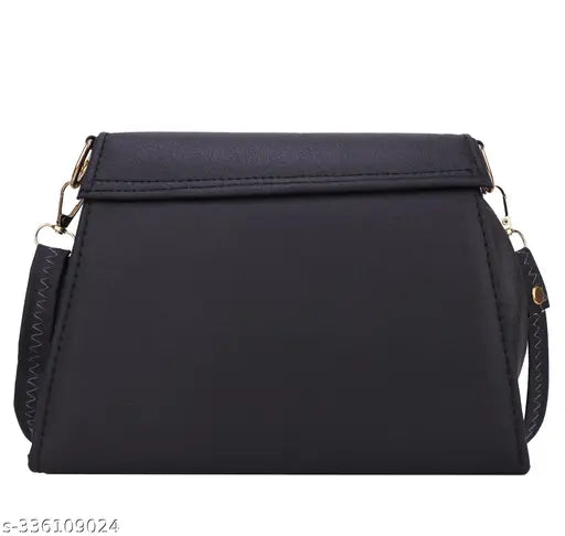 Slim, leather women's shoulder sling bag with multiple card slots, black in color