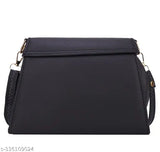 Slim, leather women's shoulder sling bag with multiple card slots, black in color
