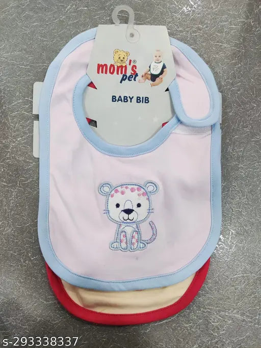 Cotton Kids Hozri baby bib with knot, waterproof backing, adorable cartoon print, soft & comfortable, made in India Main image