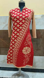 Fancy kurti in orange and black wool fabric