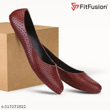 Red suede bellies for women's fashionable jutti flat shoes