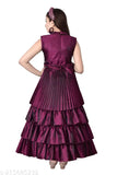 Silk sleeveless gown girls dress, single size 3-4 years, pure silk from India