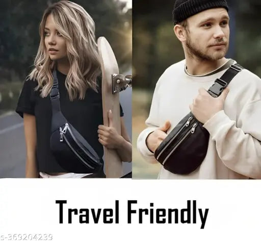 Travel friendly shoulder bag with detachable waist pouch