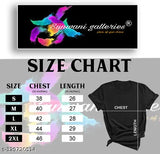 Oversized black T-shirt with 30 inch length, suitable for men or women