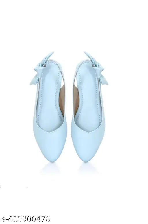 Blue synthetic leather ballerinas for women - stylish slip-on ballet flats, Ind-3 to Ind-9 sizes