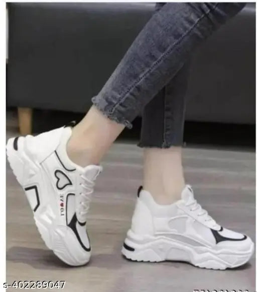 White mesh kids' casual shoes by Megpar Fashionate, featuring lace-up fastening and PVC sole for comfort and style