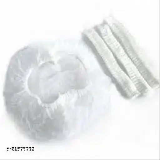 First Care White Disposable Non-Woven Bouffant Cap, pack of 100