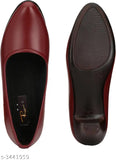 Maroon PU soled Airmix heels for women, stylish closed back design. Size options: IND-4 (23cm), IND-5 (24cm), IND-6 (25cm), IND-7 (26cm)
