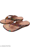 Synthetic leather slippers for women, multi-colored V Ssva style with TPR sole, slip-on design, India-made
