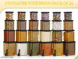 Plastic airtight pet food canister set, stackable with transparent containers, 350ml, 650ml, 950ml, and 1400ml