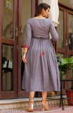 Mint green taupe cotton dress long sleeves, pencil skirt