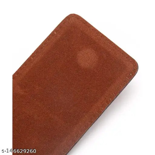 PU leather business card holder with magnetic shut, solid pattern, fits 15-20 cards, pocket size, made in India