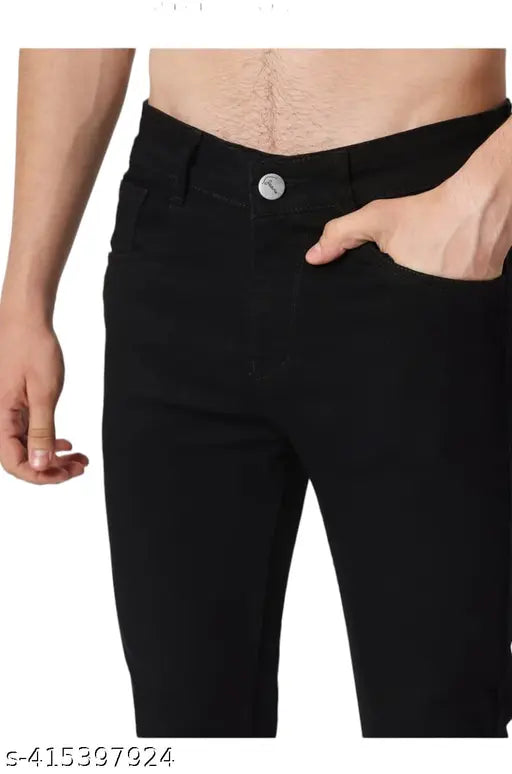 Mens solid denim jeans, size 30 (waist 15", length 40", hip 11"), Made in India