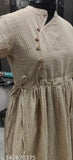 Striped short-sleeve South Cotton Anarkali for women, single color options from L to 4XL, Indian origin