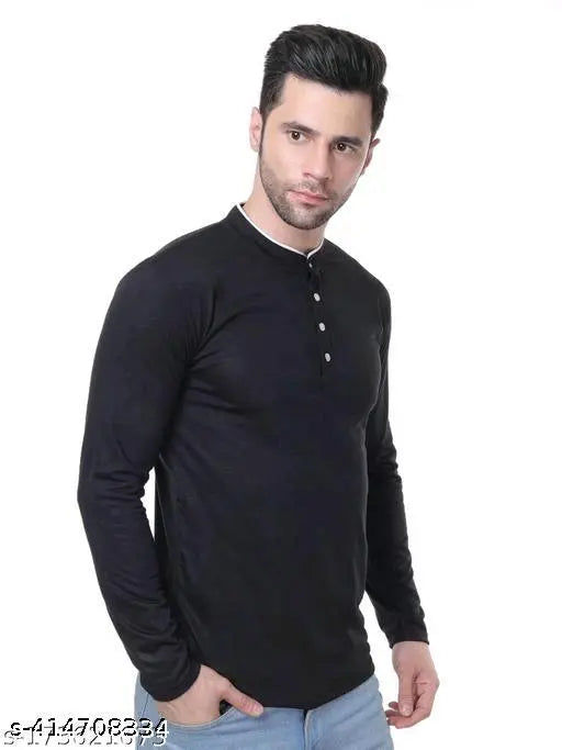 Classic cotton long-sleeve t-shirt, premium quality, solid pattern, men's size options available