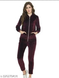 Women's velvet tracksuit in soft pink color, long-sleeved and cozy, available in sizes XS, S, M, L from India