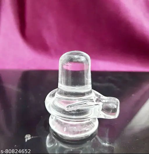 Crystal Siva Linga for Pooja (4CM Size) - Clear crystal Shivling for home décor and worship