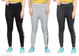 Women's Cotton Keep Running Printed Jeggings Pack Of 3(Size:-26 To 36)