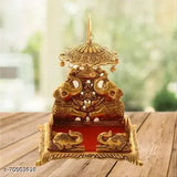 Gold metal oxidized finish singhasan for laddu gopal, temple home decor gift