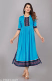 Rayon Naira Cut Dress, printed combo three-quarter sleeves, traditional Indian women's clothing
