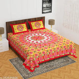 Rajsthani Pure Cotton Double Bed Bedsheets With 2 Color full Uniqe Bedsheet